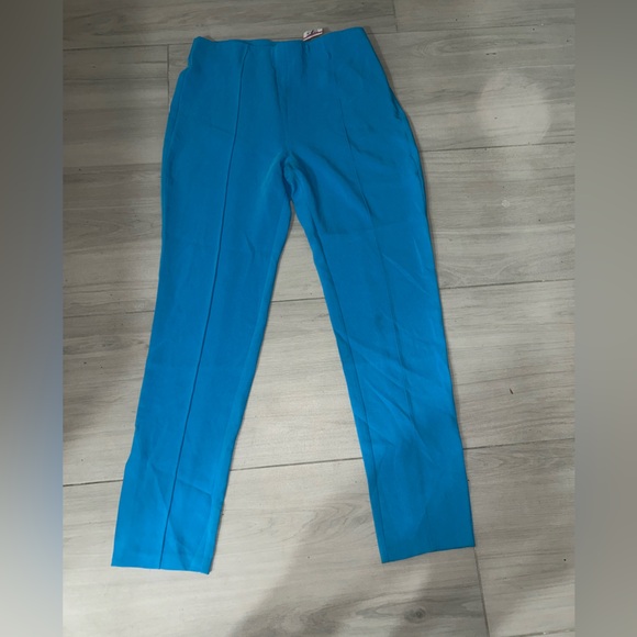 NEW Cinq a Sept pants Brianne pintuck crepe blue size 12 - Picture 2 of 12